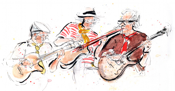 Alzy Trio, concert des 20 ans au Musée dauphinois à Grenoble, 2022, illustration : Lydiane Ferreri.